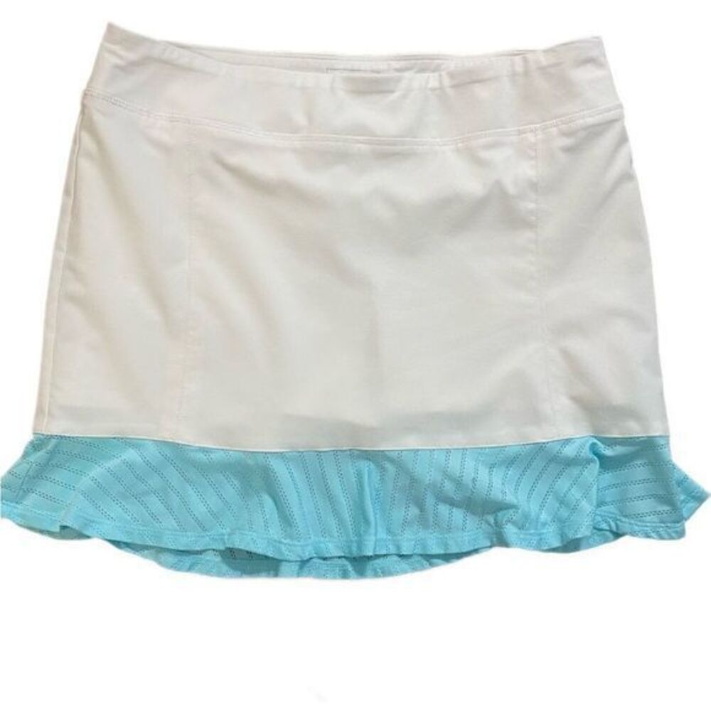 Adidas Climacool Golf Skort- S white /blue ruffle , polyester spandex